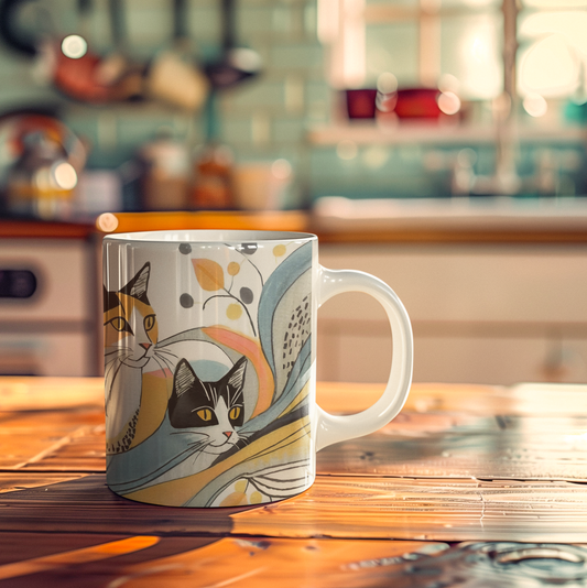 Peaceful Cat Friends Mug