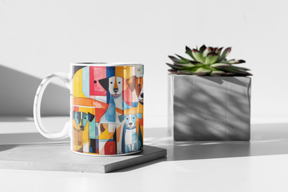 Abstract Playful Dogs Mug