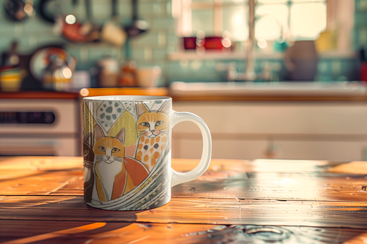 Peaceful Cat Friends Mug