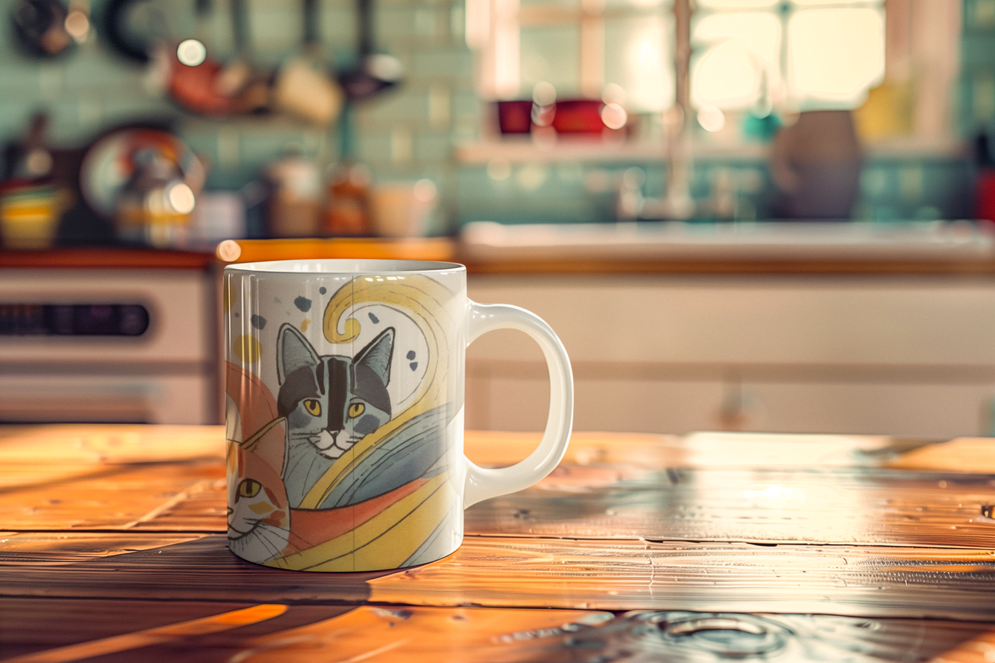 Peaceful Cat Friends Mug